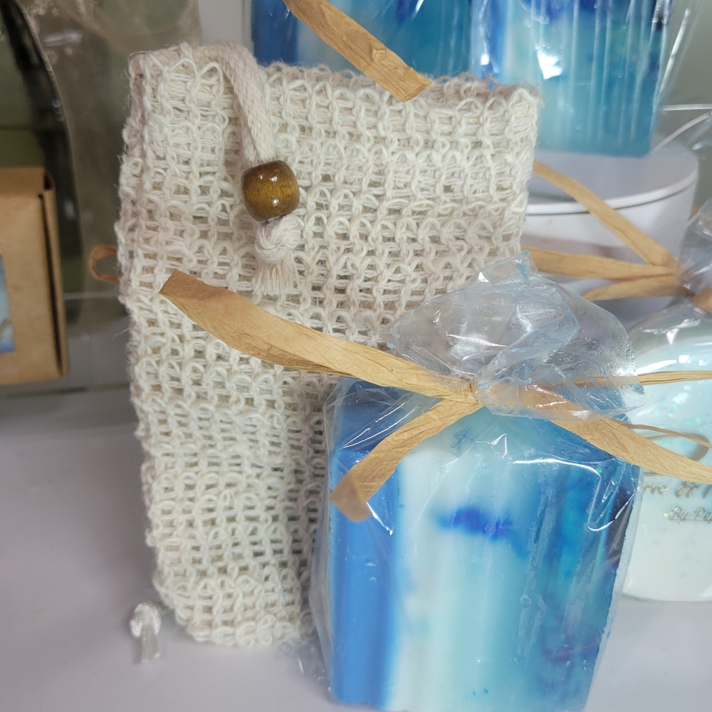 MEN'S COOLWATER Goat Milk Soap (R) Gift Boxed With Natural Sissal Pouch